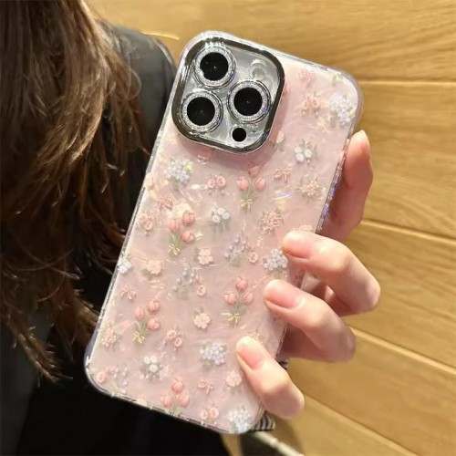 Gorgeous Shell Pattern Flower Pattern Mobile Phone Protective Case For iPhone Full Cover Anti-Fall Protection